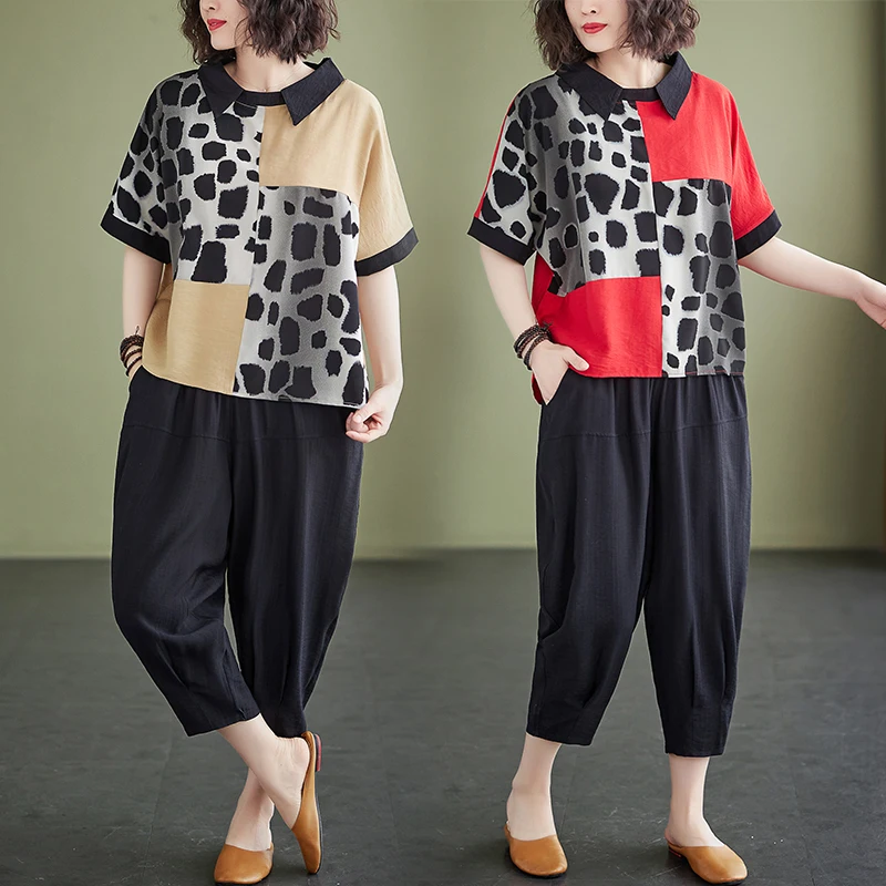 Summer 2026 Artistic Cotton Linen Set Wide Leg Pants Elastic Waist Patchwork Loose Top Two Piece Set Women's Fashion Ensemble
Summer 2026 Artistic Cotton Linen Set Wide Leg Pants Elastic Waist Patchwork Loose Top Two Piece Set Women's Fashion Ensemble