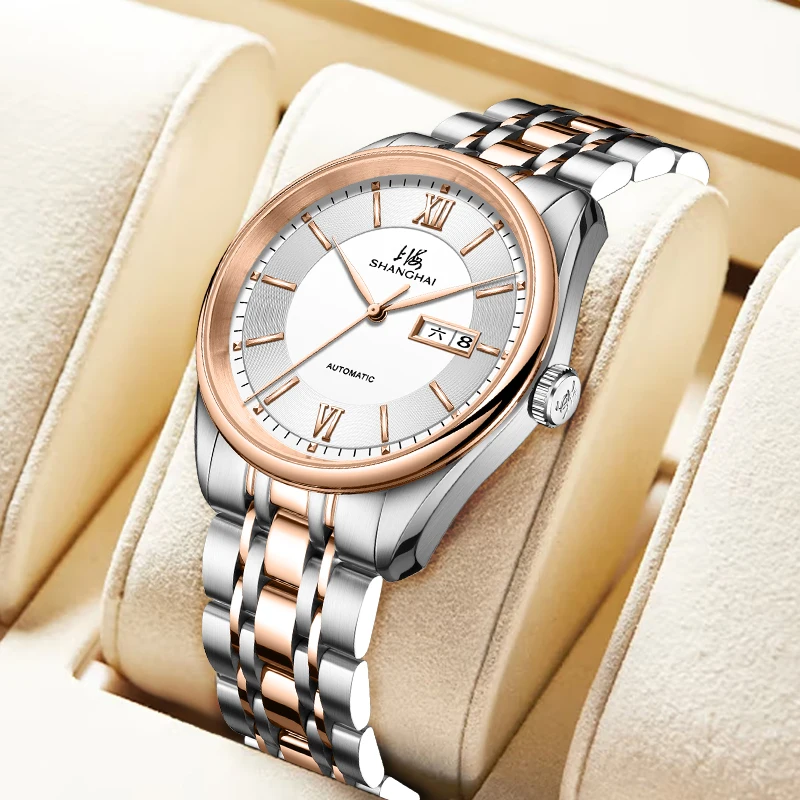 Shanghai Men's WatchAutomatic Mechanical WatchRoman NumeralsDual CalendarDisplayLuxury Men's WatchSapphireBusiness Wristwatch 08
Shanghai Men's WatchAutomatic Mechanical WatchRoman NumeralsDual CalendarDisplayLuxury Men's WatchSapphireBusiness Wristwatch 08