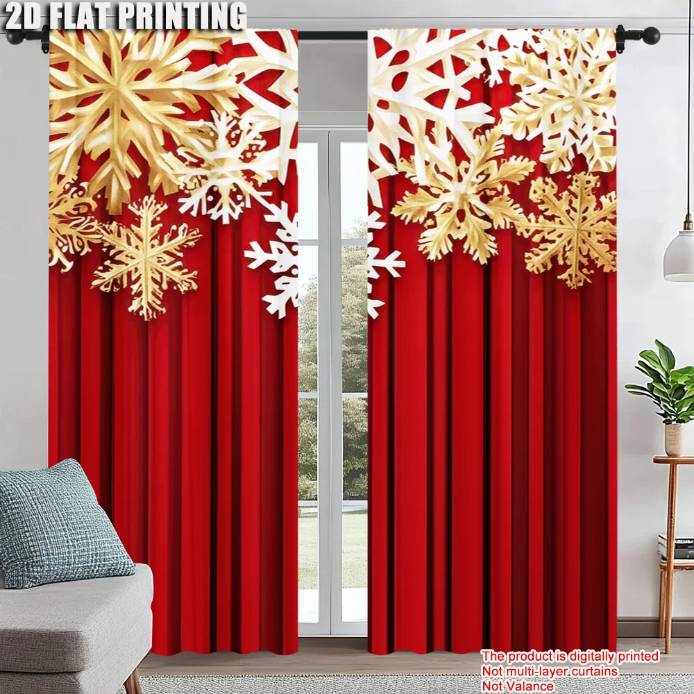 2Pcs Christmas Theme Curtain Red Background Snowflake Pattern Curtains Polyester Home Decoration Curtain
2Pcs Christmas Theme Curtain Red Background Snowflake Pattern Curtains Polyester Home Decoration Curtain