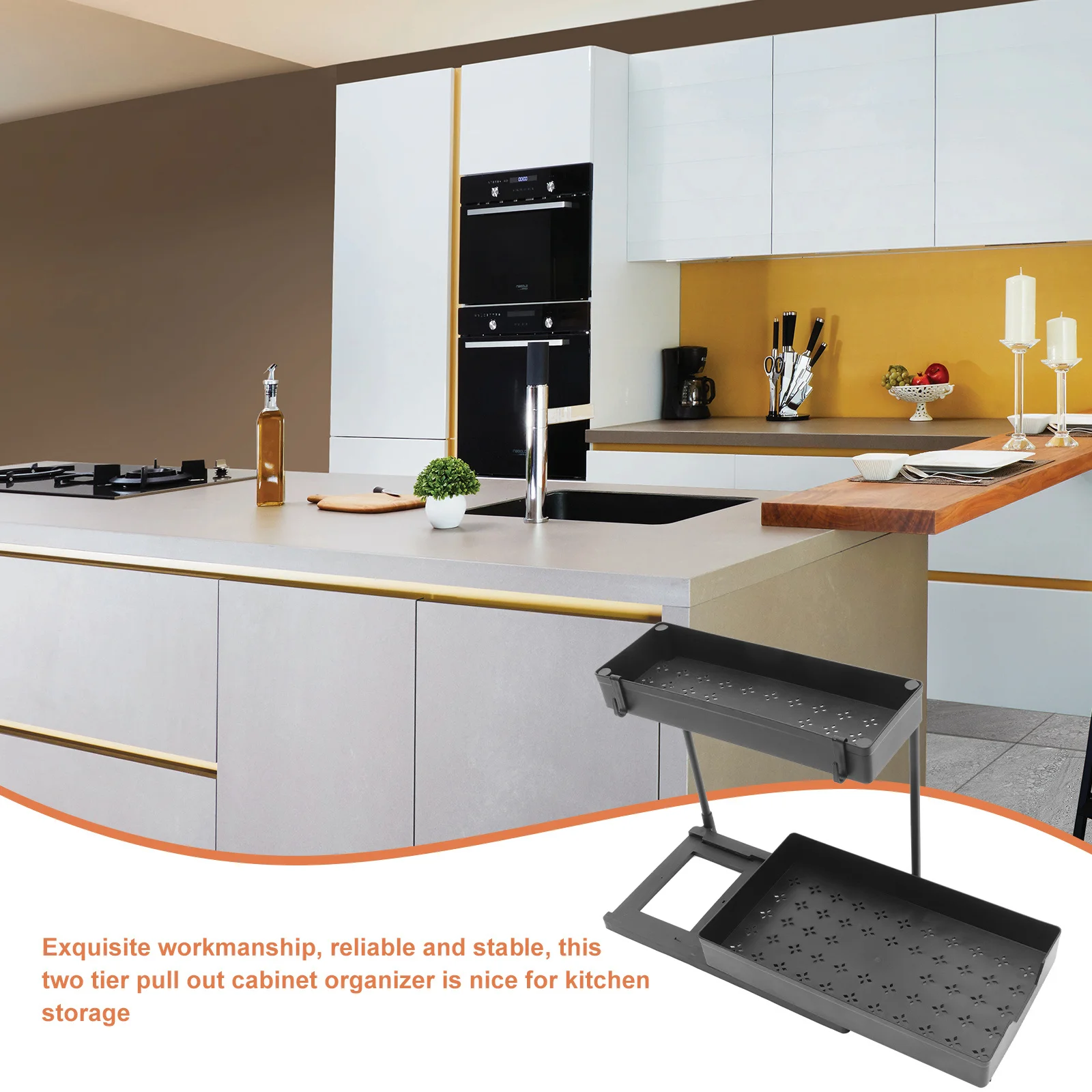 Under Cabinet Organizer Pull Out 2 Tier - Heavy Duty Slide Out Storage for Kitchen Sink and Bathroom Vanity Organization
Under Cabinet Organizer Pull Out 2 Tier - Heavy Duty Slide Out Storage for Kitchen Sink and Bathroom Vanity Organization