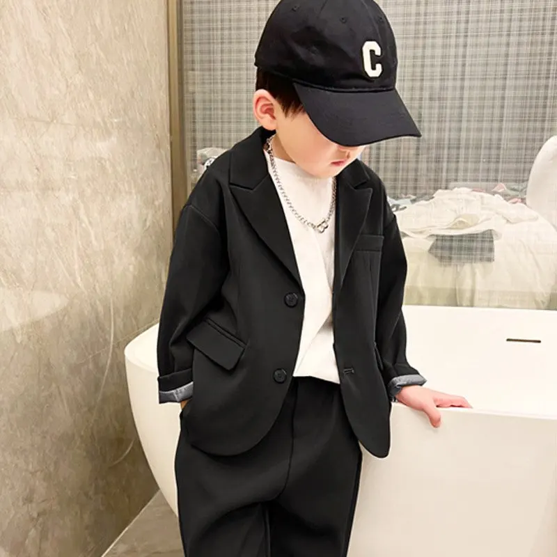 Children's Korean Style Casual Suit Set Spring Autumn New Arrival Boys' 2-Piece Outfit with Jacket And Pants
Children's Korean Style Casual Suit Set Spring Autumn New Arrival Boys' 2-Piece Outfit with Jacket And Pants