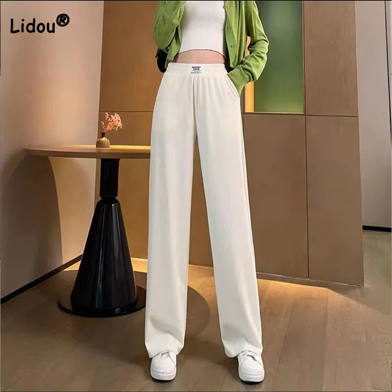 Appliques Patchwork Pockets Solid Color Straight Trousers Summer Thin Korean Ice Floss Elastic High Waist Loose Wide Leg Pants
Appliques Patchwork Pockets Solid Color Straight Trousers Summer Thin Korean Ice Floss Elastic High Waist Loose Wide Leg Pants