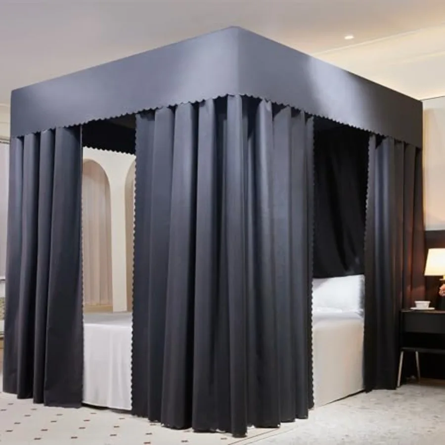 Black Canopy Bed - 4 Corner Post Queen Canopy Bed Curtains for Girls Boys and Adults - Lightproof Drapes for Bedroom Decoration
Black Canopy Bed - 4 Corner Post Queen Canopy Bed Curtains for Girls Boys and Adults - Lightproof Drapes for Bedroom Decoration