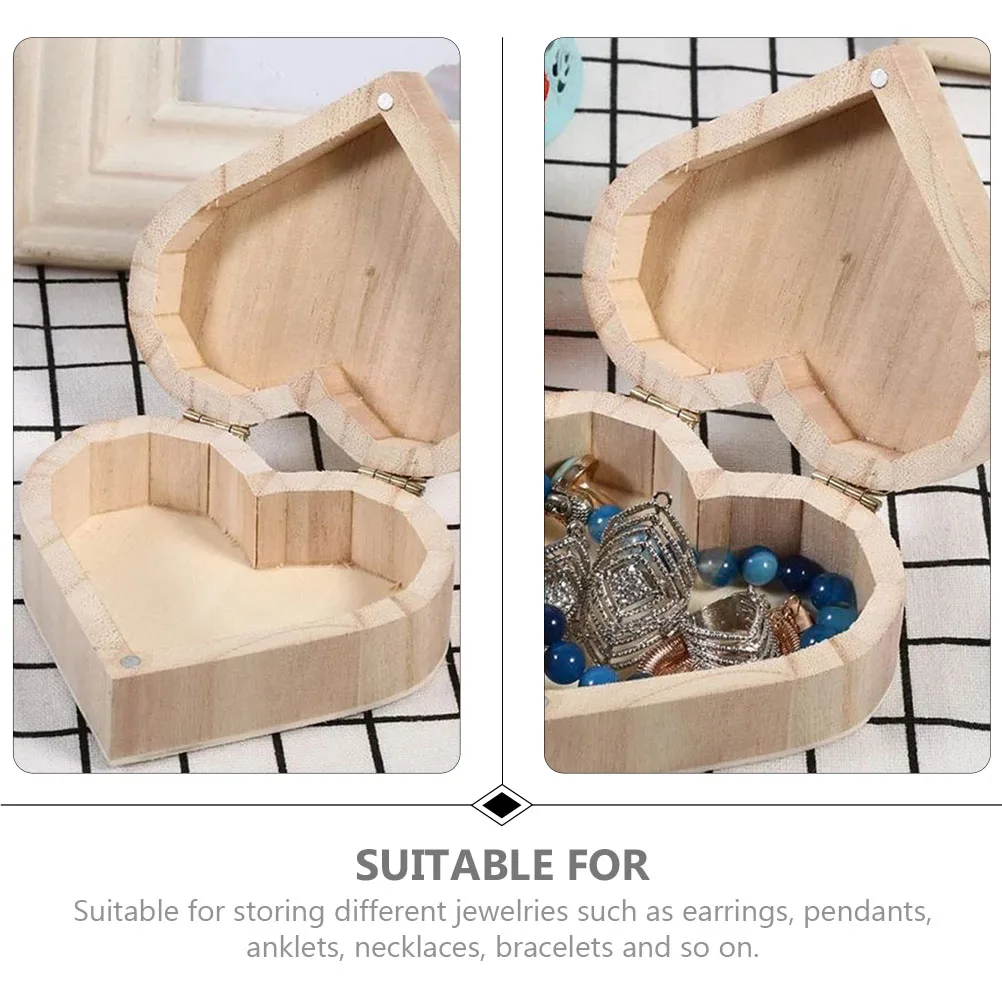 2pcs Heart Shape Jewelry Boxes Wooden Storage Cases Protective Jewelry Containers For Rings Earrings Dustproof Durable
2pcs Heart Shape Jewelry Boxes Wooden Storage Cases Protective Jewelry Containers For Rings Earrings Dustproof Durable
