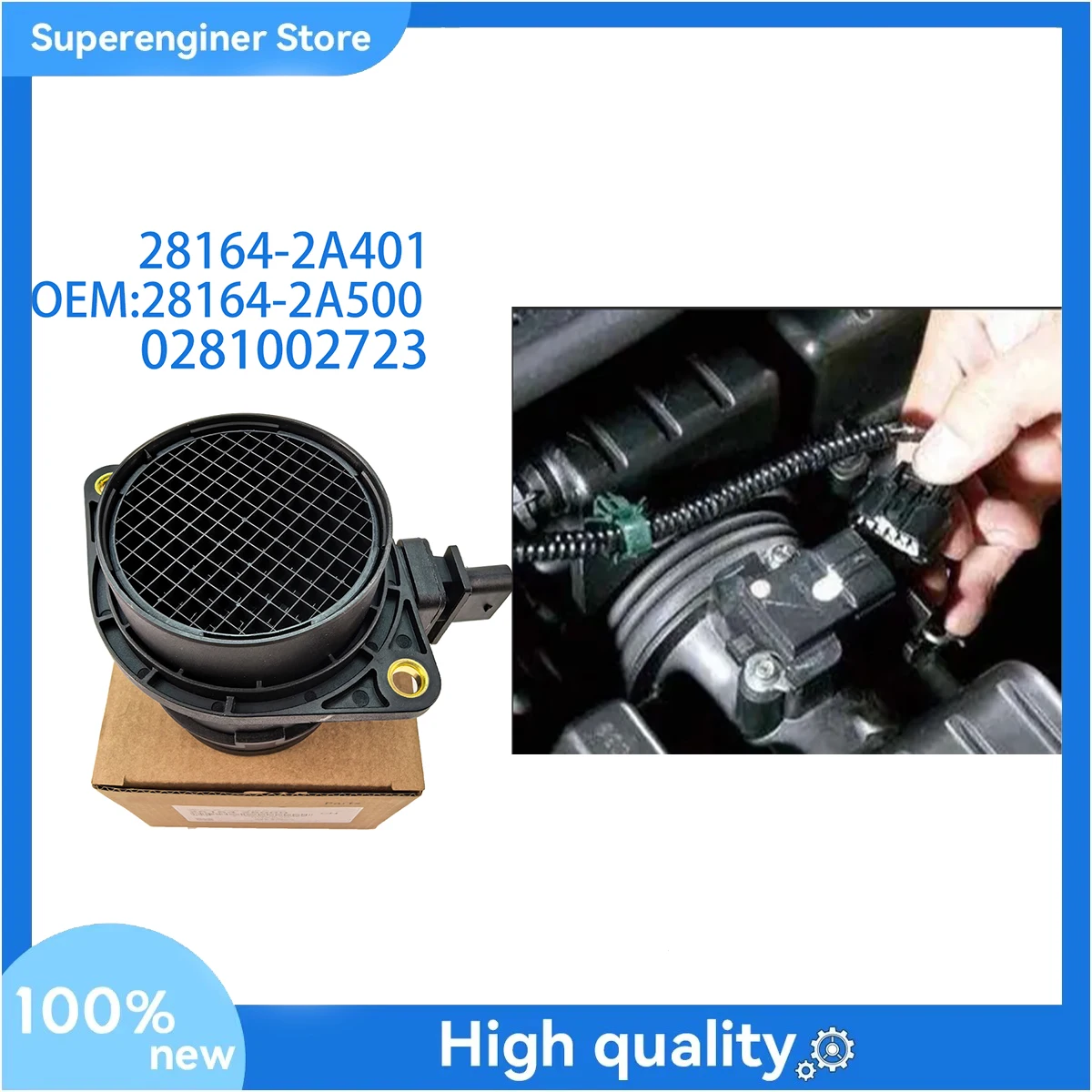 MAF MASS AIR FLOW SENSOR 28164-2A500 28164-2A401 For Hyundai ACCENT ELANTRA GETZ i20 i30 i40 KONA TUCSON KIA CARENS 0281002723
MAF MASS AIR FLOW SENSOR 28164-2A500 28164-2A401 For Hyundai ACCENT ELANTRA GETZ i20 i30 i40 KONA TUCSON KIA CARENS 0281002723