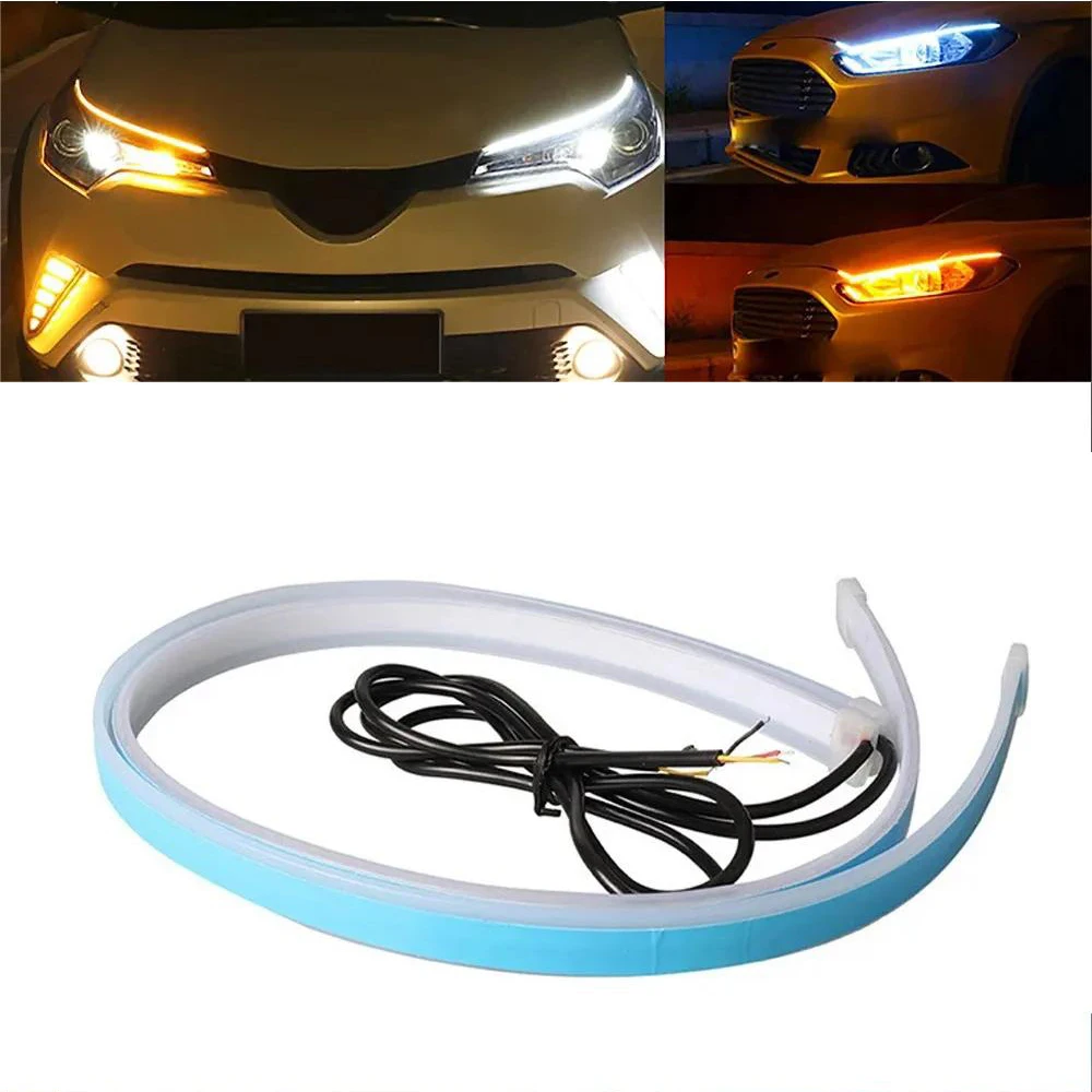 2 Pieces 30/45/60cm DRL Daytime Running Strip LED White to Waterproof Flexible Soft Tube Guide Headlight Yellow Turn Signal Ligh
2 Pieces 30/45/60cm DRL Daytime Running Strip LED White to Waterproof Flexible Soft Tube Guide Headlight Yellow Turn Signal Ligh