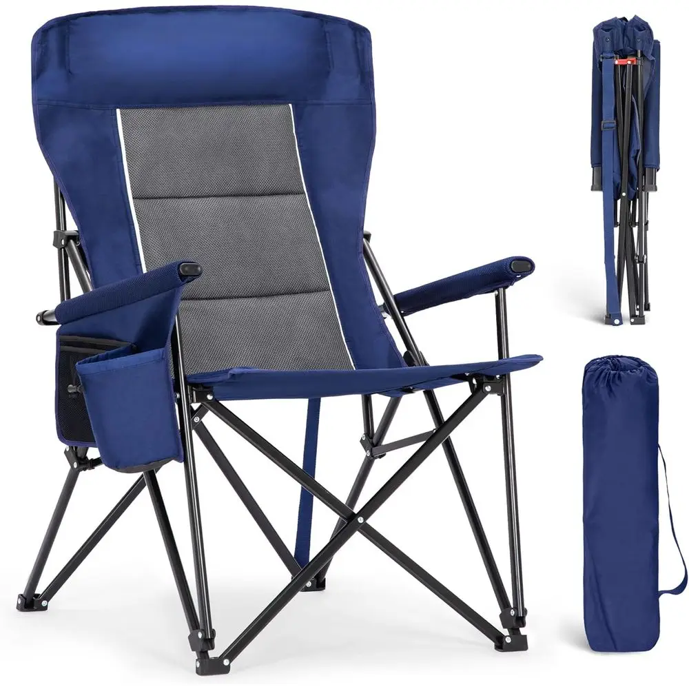 High-Back Supportive Oversized Camping Chairs for Adults, Portable and Durable, Holds 500 LBS, with Cup Holders and Large Side P
High-Back Supportive Oversized Camping Chairs for Adults, Portable and Durable, Holds 500 LBS, with Cup Holders and Large Side P