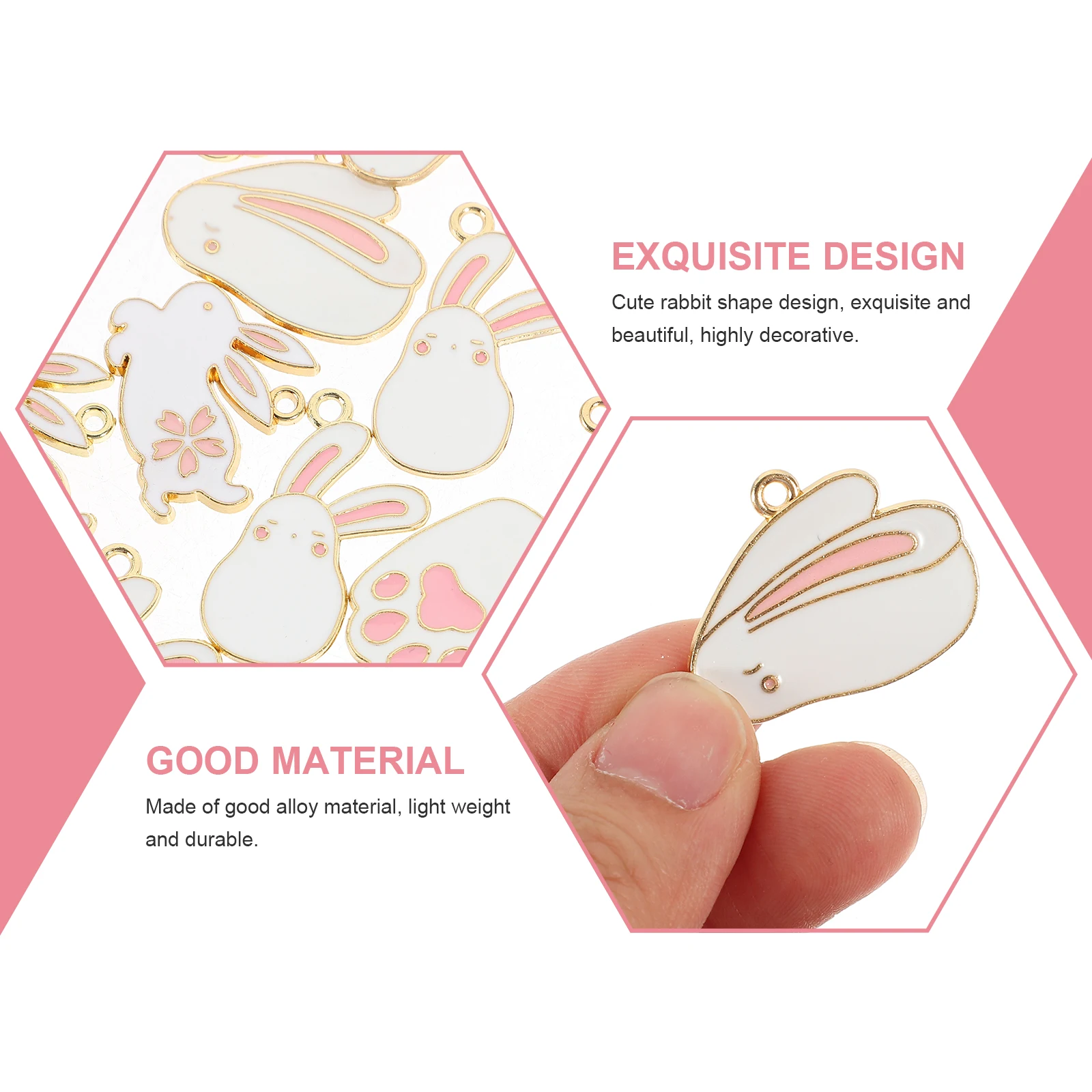 20pcs Alloy Necklace Pendants Rabbit Shaped naments Durable DIY Accessories Bracelet Earrings Decor Craft Supplies
20pcs Alloy Necklace Pendants Rabbit Shaped naments Durable DIY Accessories Bracelet Earrings Decor Craft Supplies
