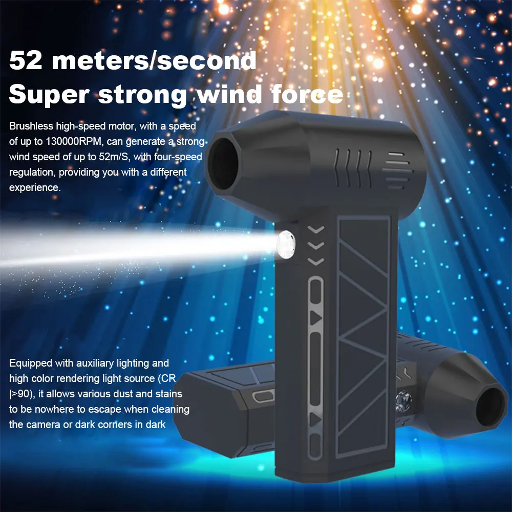 Turbo Fan 130,000 RPM Handlheld Brushless Motor & Strong Wind Violent Blower Mini Turbo Jet Fan Wind Speed 52m/s Duct Fan
Turbo Fan 130,000 RPM Handlheld Brushless Motor & Strong Wind Violent Blower Mini Turbo Jet Fan Wind Speed 52m/s Duct Fan