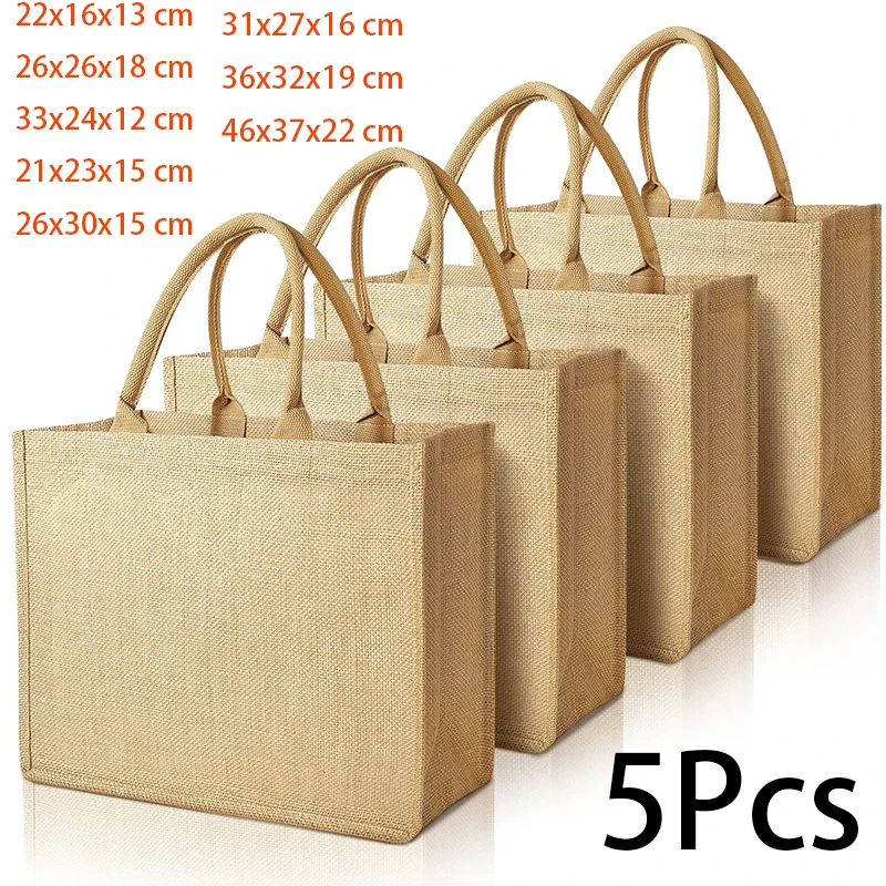 5Pcs Jute Bags With Handles, Burlap Bags, Natural Eco-friendly Reusable Grocery,Return Gifts Tote Bag
5Pcs Jute Bags With Handles, Burlap Bags, Natural Eco-friendly Reusable Grocery,Return Gifts Tote Bag