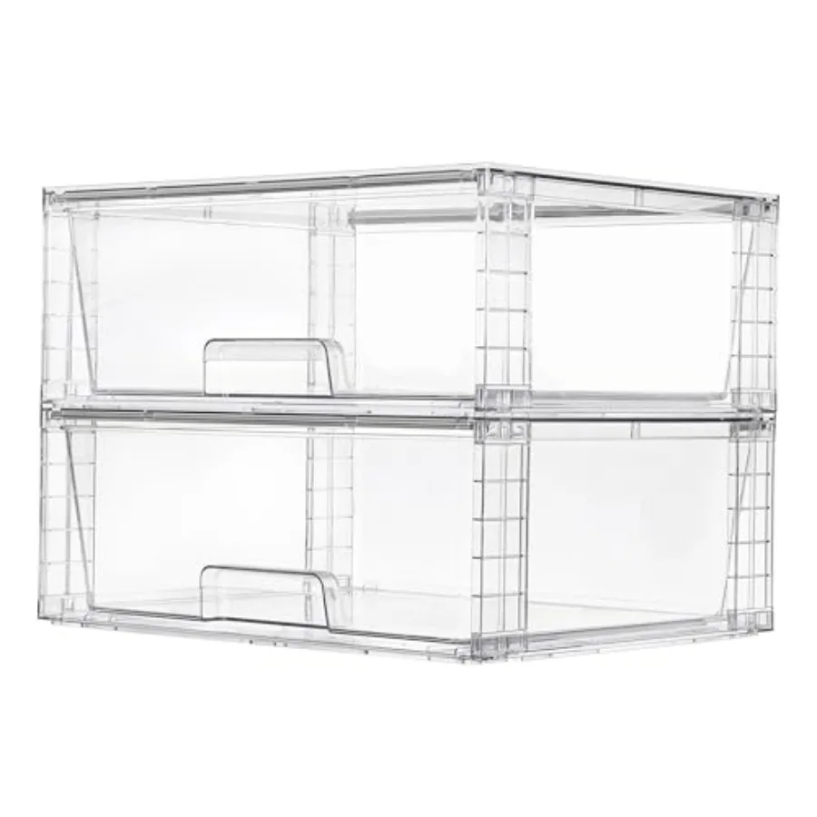 2 Pack Large Stackable Storage Drawers, Easily Assemble Clear Acrylic Bathroom Closet Undersink Organizers, Plastic Storage Bin
2 Pack Large Stackable Storage Drawers, Easily Assemble Clear Acrylic Bathroom Closet Undersink Organizers, Plastic Storage Bin