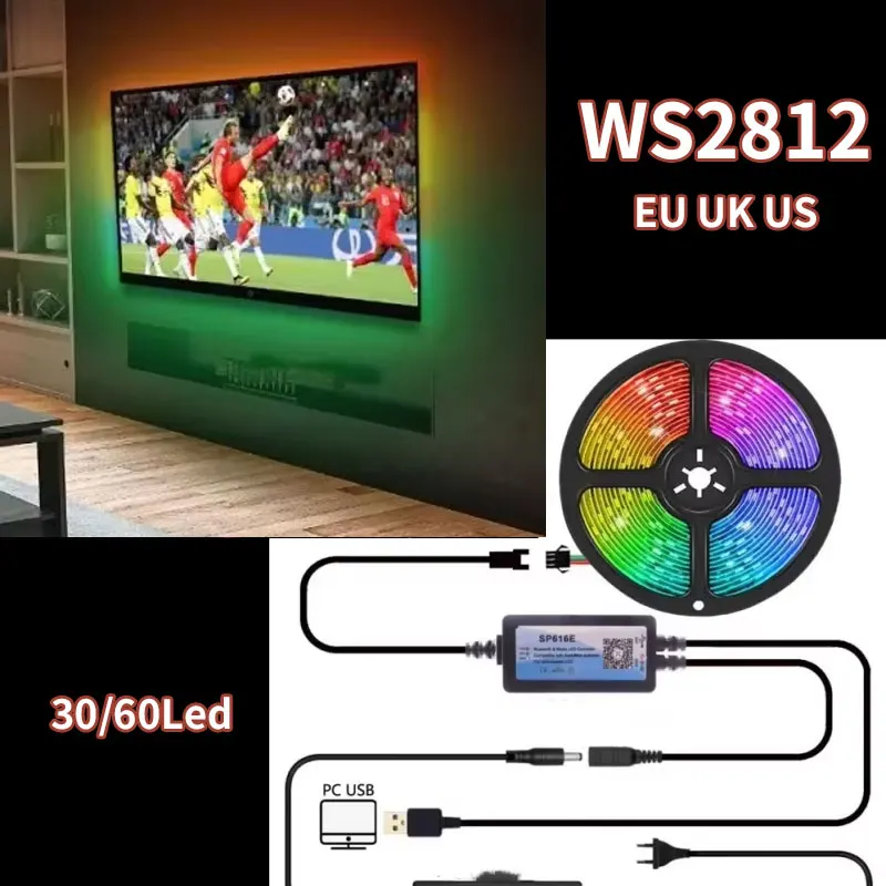 DC5V USB Bluetooth WS2812B Addressable LED Strip Music Controller DIY PC Dream Screen Computer Monitor Backlight SP616E Suit
DC5V USB Bluetooth WS2812B Addressable LED Strip Music Controller DIY PC Dream Screen Computer Monitor Backlight SP616E Suit