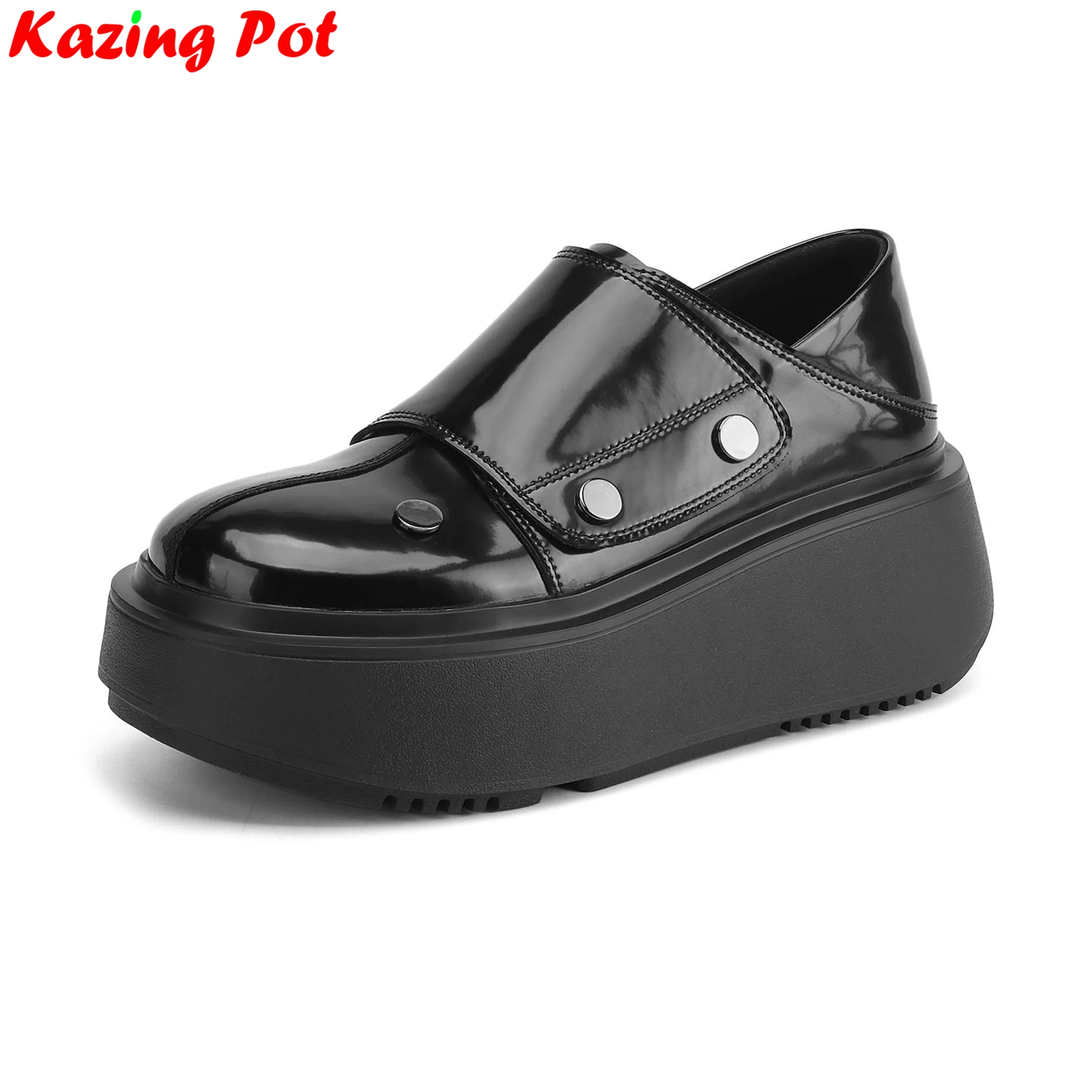 Krazing Pot Cow Leather Thick Bottom Concise Casual Shoes Spring Fall Fashion Sneakers Increased Loafers Women Vulcanized Shoes
Krazing Pot Cow Leather Thick Bottom Concise Casual Shoes Spring Fall Fashion Sneakers Increased Loafers Women Vulcanized Shoes