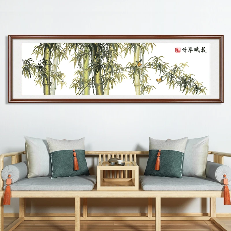 Вышивка крестиком «Утренняя роса» из бамбука, простая ручная вышивка в новом китайском стиле, декор для гостиной и прихожей, хлопковая ткань
Вышивка крестиком «Утренняя роса» из бамбука, простая ручная вышивка в новом китайском стиле, декор для гостиной и прихожей, хлопковая ткань