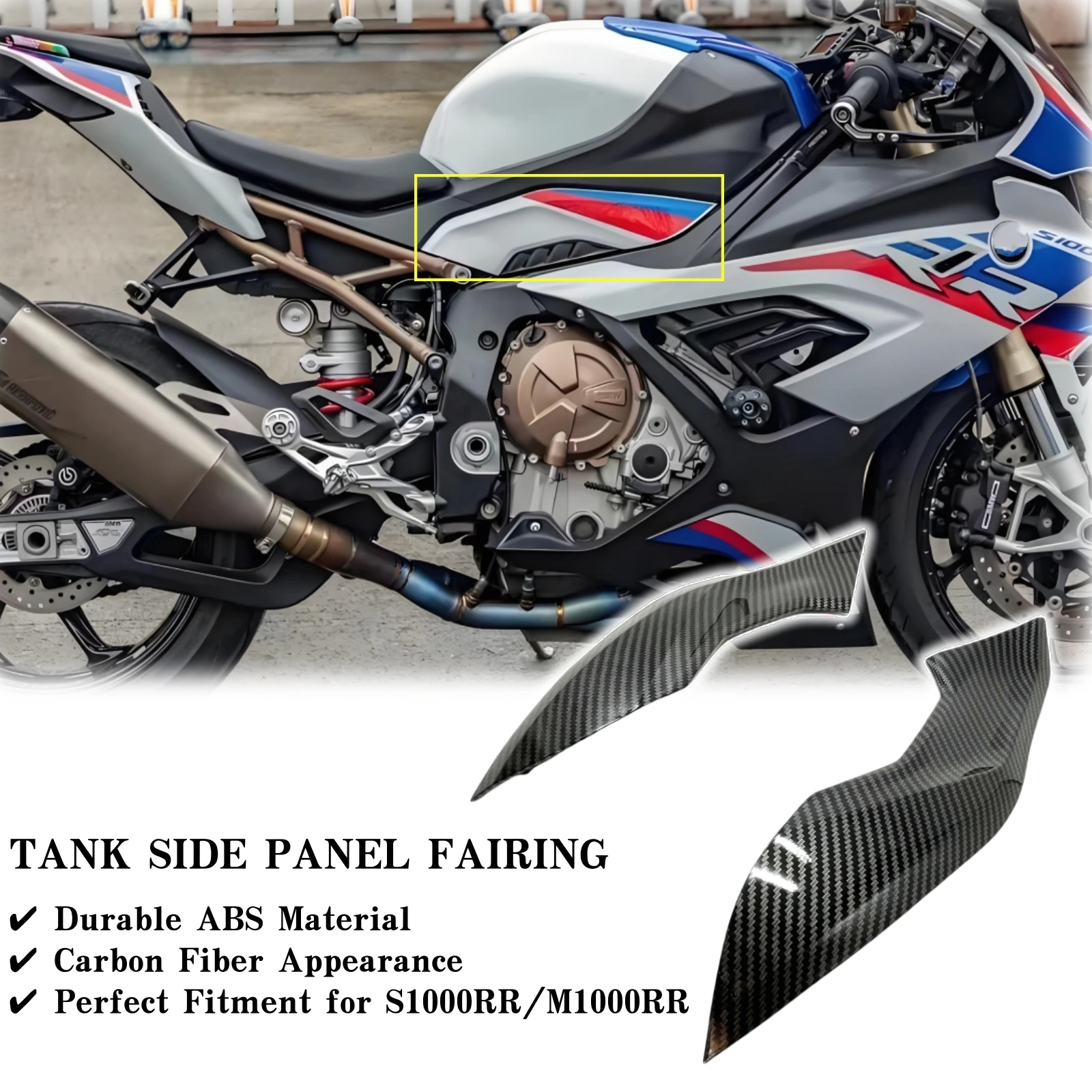 Подходит для BMW S1000RR M1000RR 2019 2020 2021 2022, обтекатель боковой панели бака, комплект кузова из АБС-пластика, детали мотоцикла с эффектом углеродного волокна
Подходит для BMW S1000RR M1000RR 2019 2020 2021 2022, обтекатель боковой панели бака, комплект кузова из АБС-пластика, детали мотоцикла с эффектом углеродного волокна