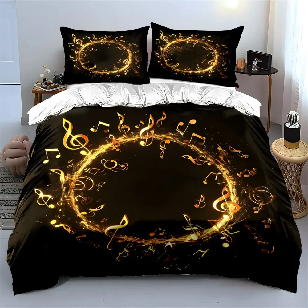 "Golden Musical Decor Set" Soft Comfortable Duvet Cover Bedding Set Included 1*Duvet Cover & 2*Pillowcases, gift
"Golden Musical Decor Set" Soft Comfortable Duvet Cover Bedding Set Included 1*Duvet Cover & 2*Pillowcases, gift