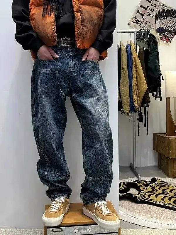 Мужские джинсы прямого кроя в стиле ретро, американские, повседневные, молодежные, весенне-осенние, модные, свободного кроя, из денима
Мужские джинсы прямого кроя в стиле ретро, американские, повседневные, молодежные, весенне-осенние, модные, свободного кроя, из денима