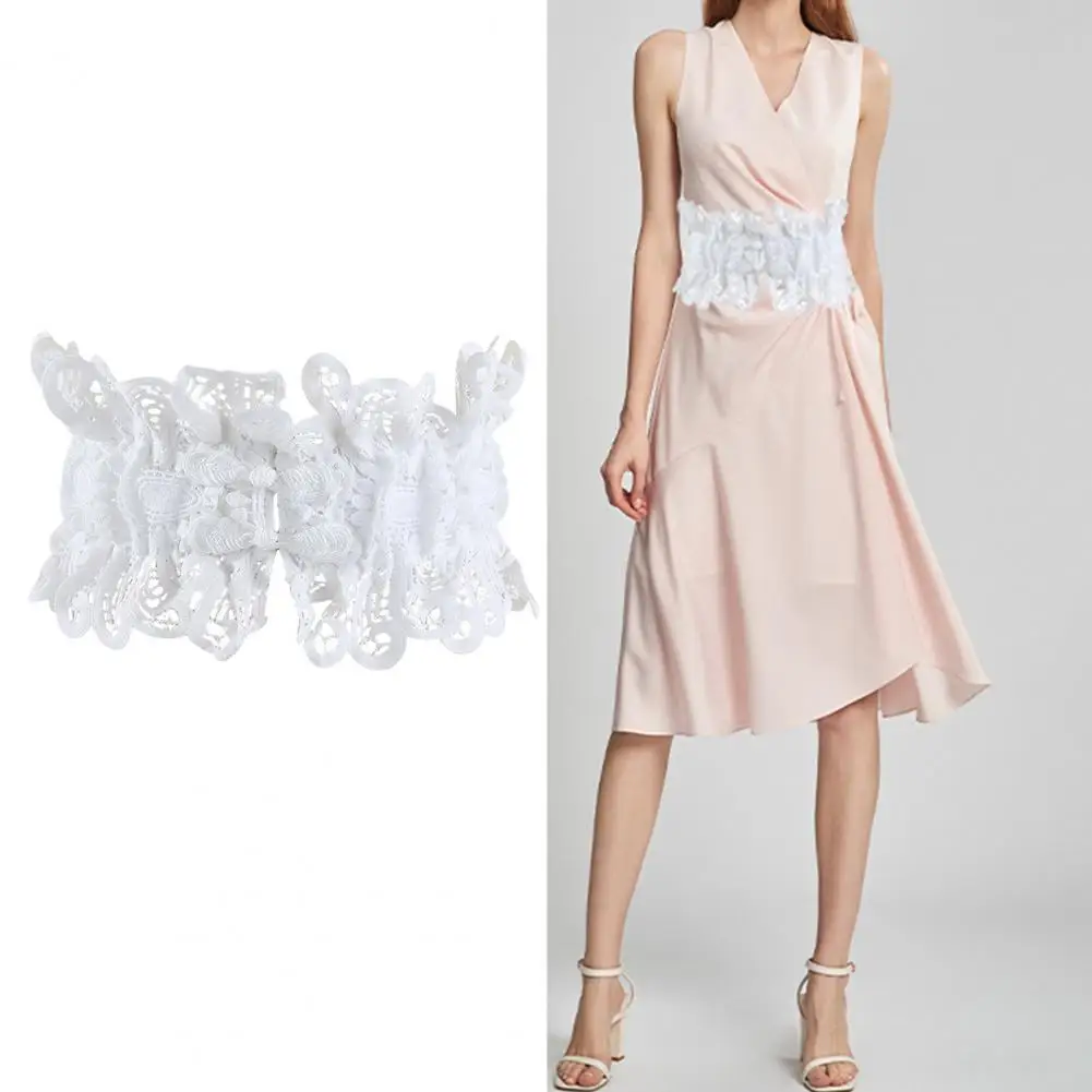 Embroidery Lace Flower Cummerbunds Lace-up Women Girdle Wide Brim Waist Belt Adjustable Length Dresses Shirts Tops Waistband
Embroidery Lace Flower Cummerbunds Lace-up Women Girdle Wide Brim Waist Belt Adjustable Length Dresses Shirts Tops Waistband