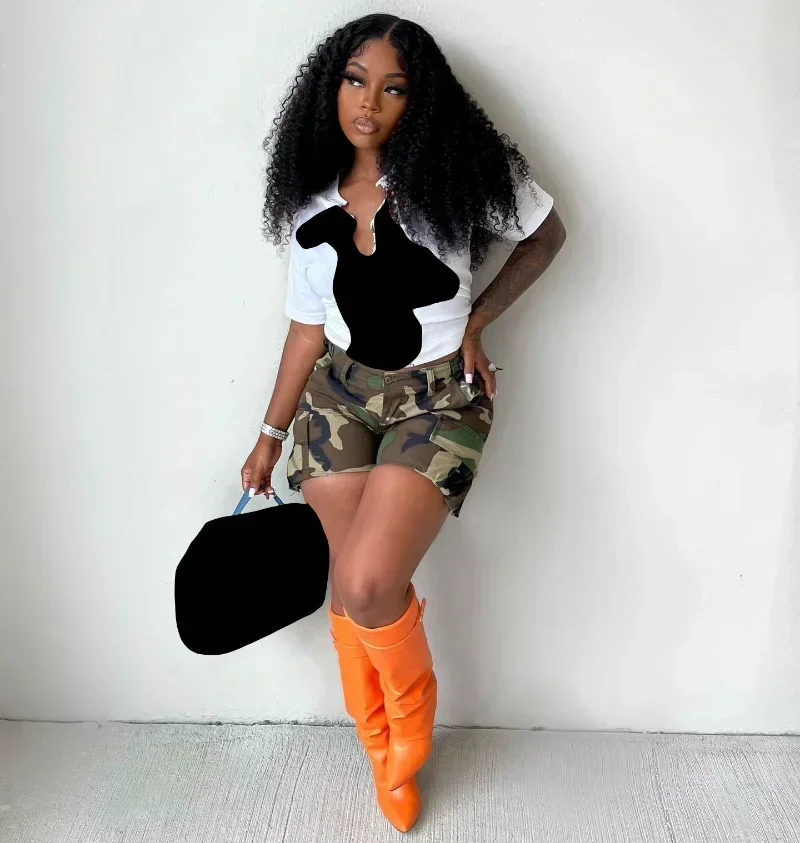 GUWU Camouflage Print Zipper Fly Women Fashion Shorts Vintage Summer Street Above Knee Short Pants
GUWU Camouflage Print Zipper Fly Women Fashion Shorts Vintage Summer Street Above Knee Short Pants