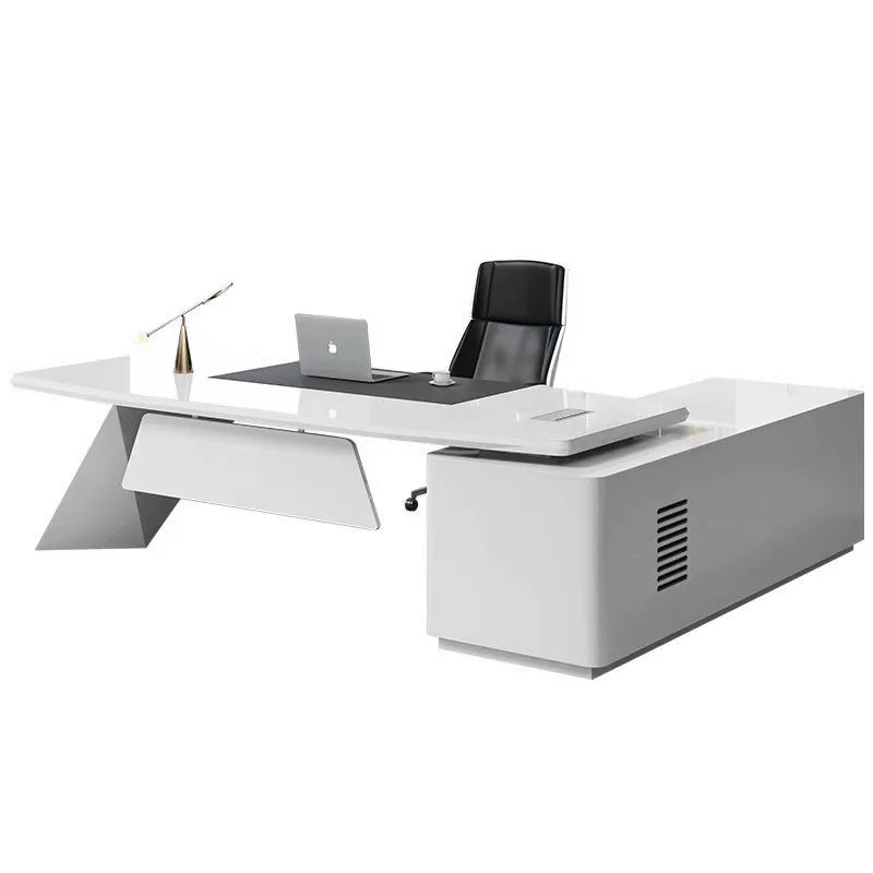 Simple modern paint boss table and chair combination white fashion manager's room president single class desk
Simple modern paint boss table and chair combination white fashion manager's room president single class desk