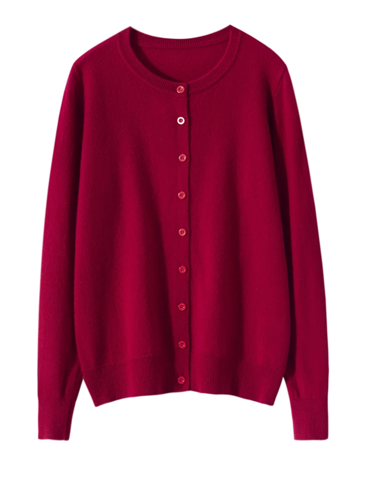 Women's 100% Cashmere Sweater Autumn Winter Round Collar Cardigan Grace Basic Clothing 100% Cashmere Knitwear High Quality Tops
Women's 100% Cashmere Sweater Autumn Winter Round Collar Cardigan Grace Basic Clothing 100% Cashmere Knitwear High Quality Tops