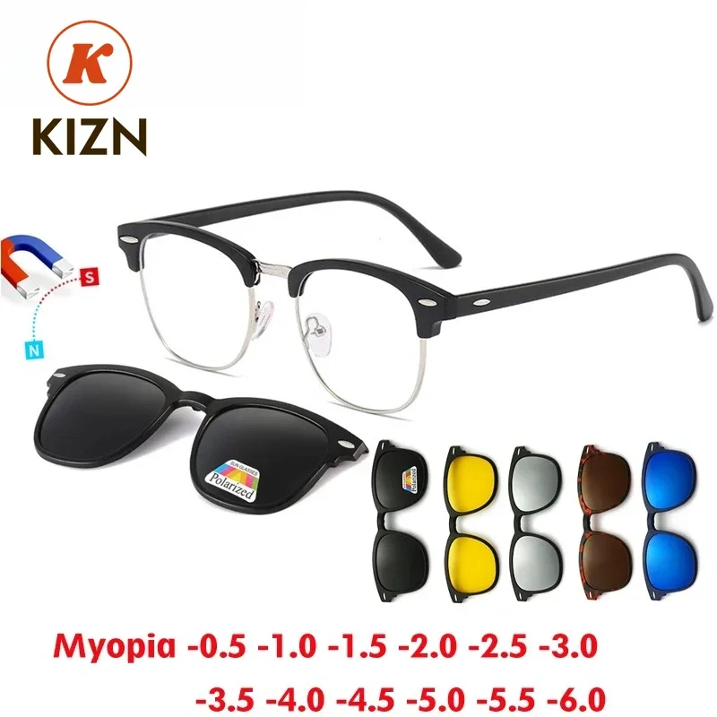 Очки KIZN 6 в 1: поляризационные, для коррекции близорукости, унисекс, с магнитным креплением, классический стиль, оправа для очков на заказ, от -0.5 до -10
Очки KIZN 6 в 1: поляризационные, для коррекции близорукости, унисекс, с магнитным креплением, классический стиль, оправа для очков на заказ, от -0.5 до -10