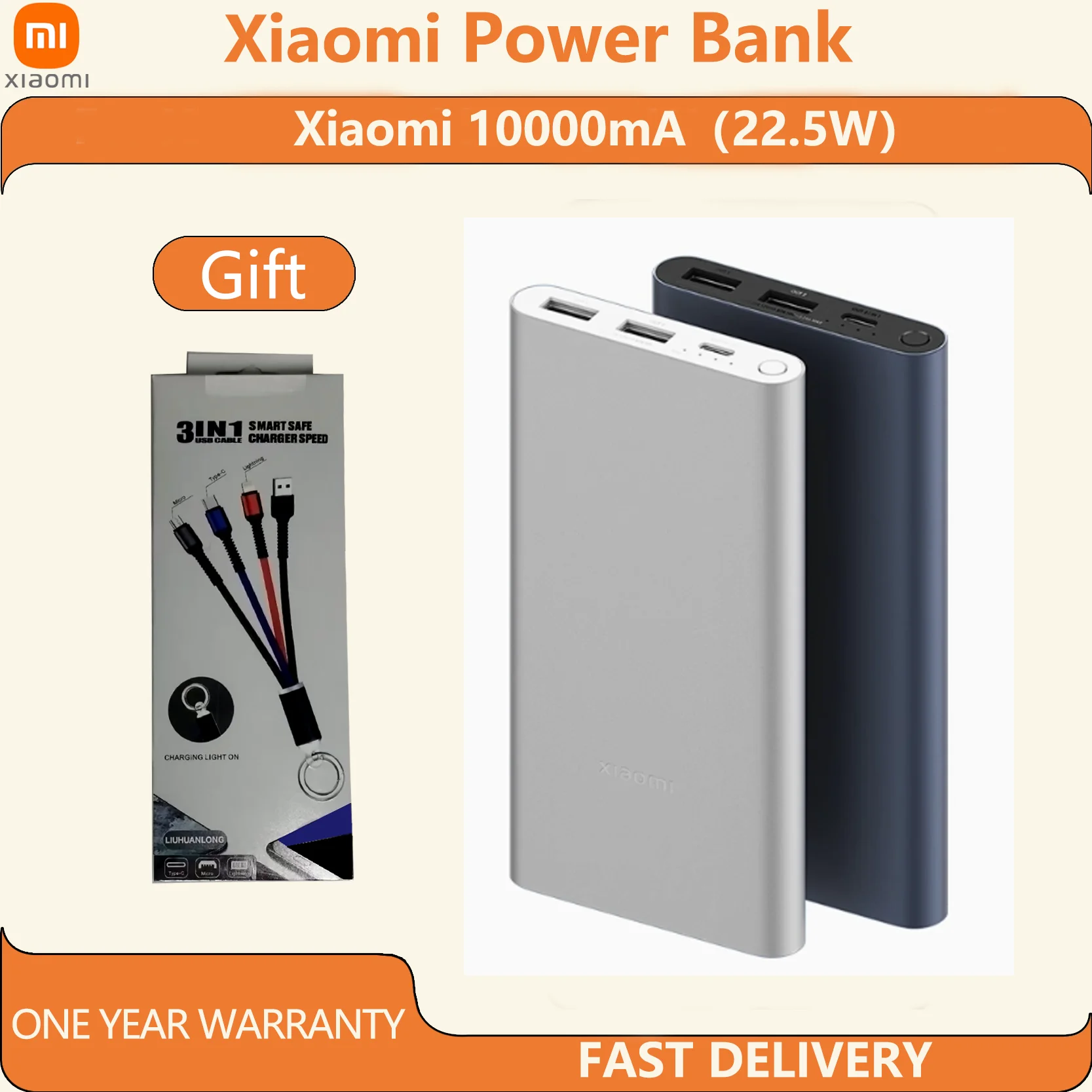 Original Xiaomi Mi Power bank 2 22.5W 10000mAh Quick Charge External Battery PowerBank Portable Charger 10000 Poverbank
Original Xiaomi Mi Power bank 2 22.5W 10000mAh Quick Charge External Battery PowerBank Portable Charger 10000 Poverbank
