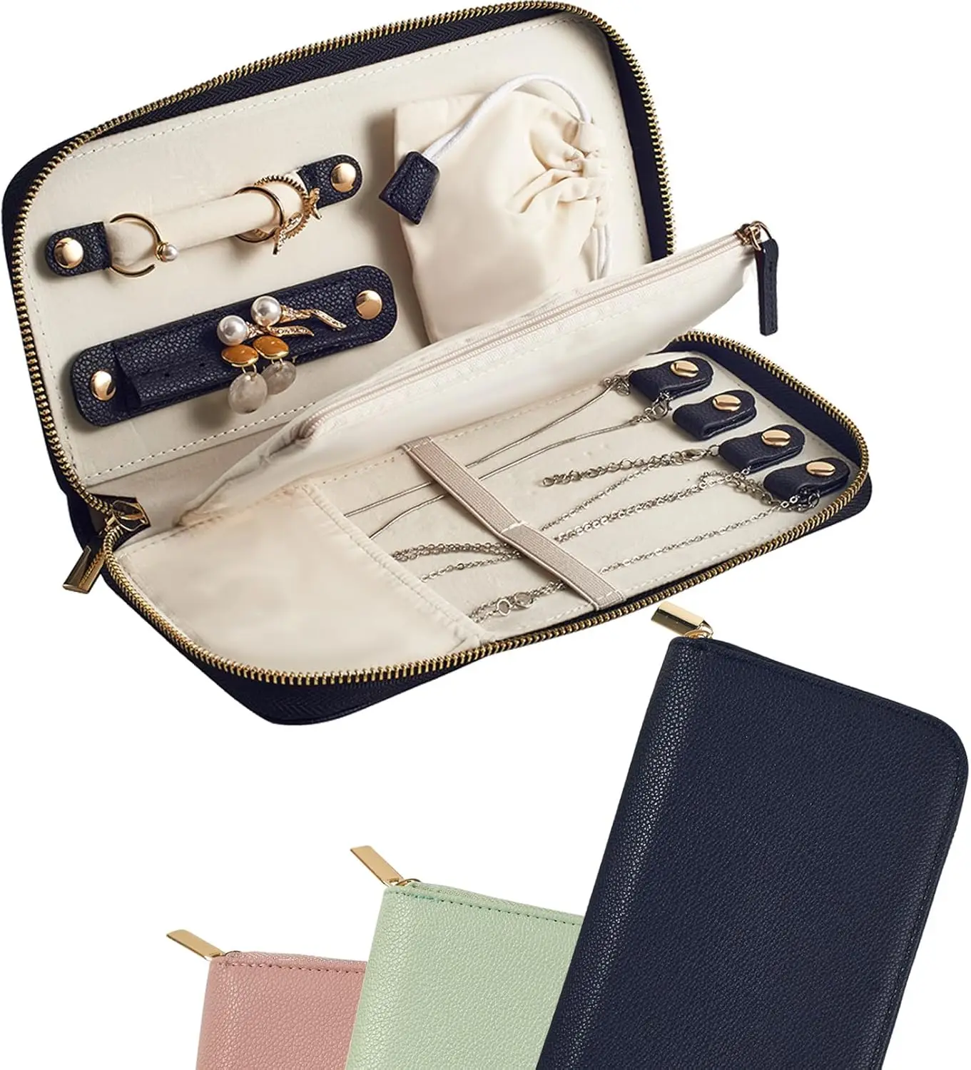 Travel Jewelry Organizer Case - for Tangle-Free Necklaces, Earrings, Rings, Bracelets Storage, Travel
Travel Jewelry Organizer Case - for Tangle-Free Necklaces, Earrings, Rings, Bracelets Storage, Travel