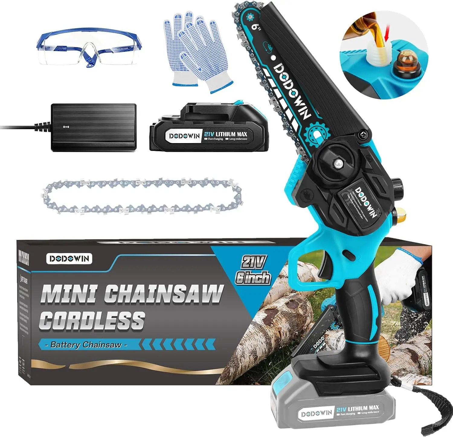 6-Inch Mini Cordless Electric Chainsaw, Father's Day Gift for Men, Handheld Wood Cutting Tool for Garden and Courtyard
6-Inch Mini Cordless Electric Chainsaw, Father's Day Gift for Men, Handheld Wood Cutting Tool for Garden and Courtyard