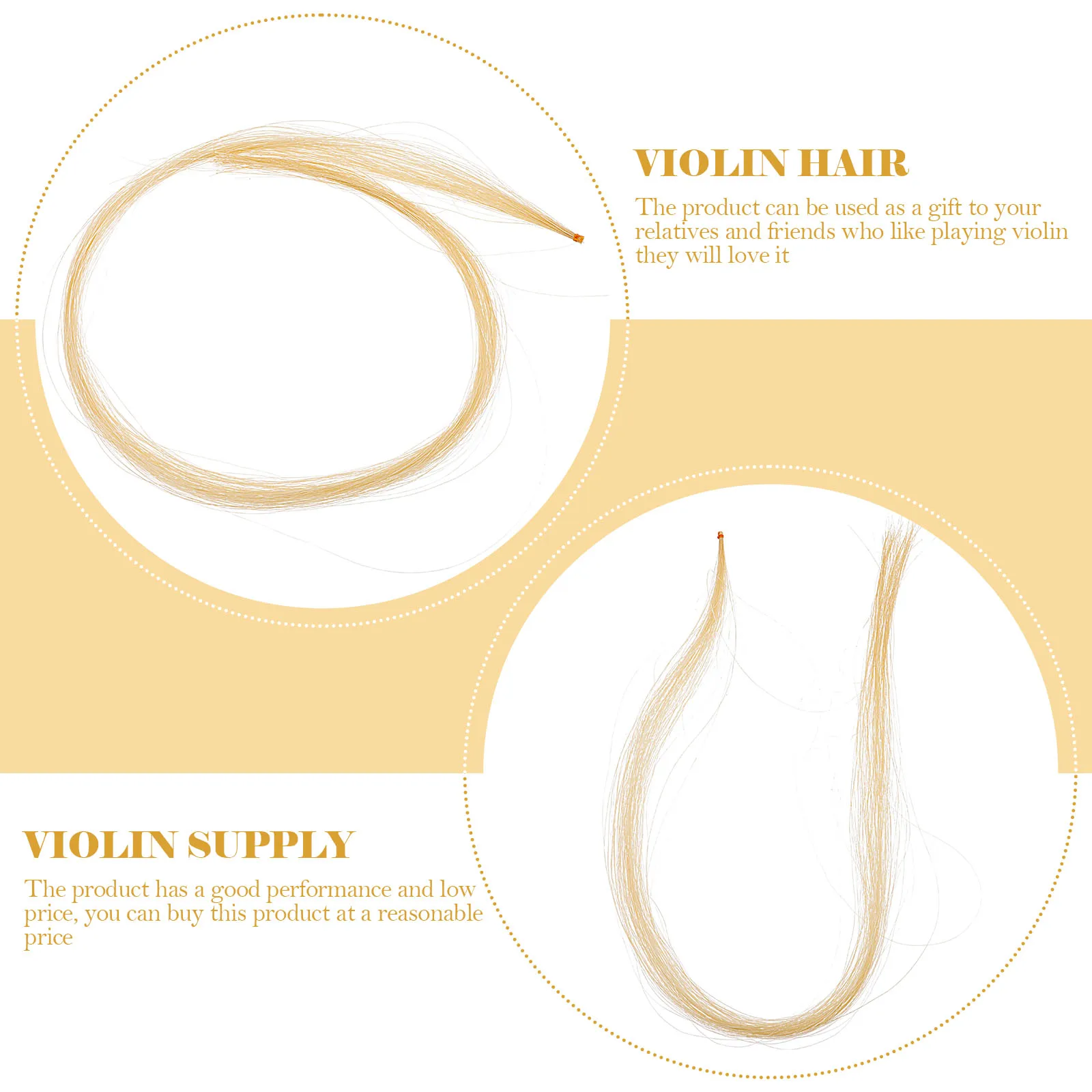 Hair Piano Bow String Beginner's Horsehair Violin Bass Yellow Ponytail Accessories
Hair Piano Bow String Beginner's Horsehair Violin Bass Yellow Ponytail Accessories
