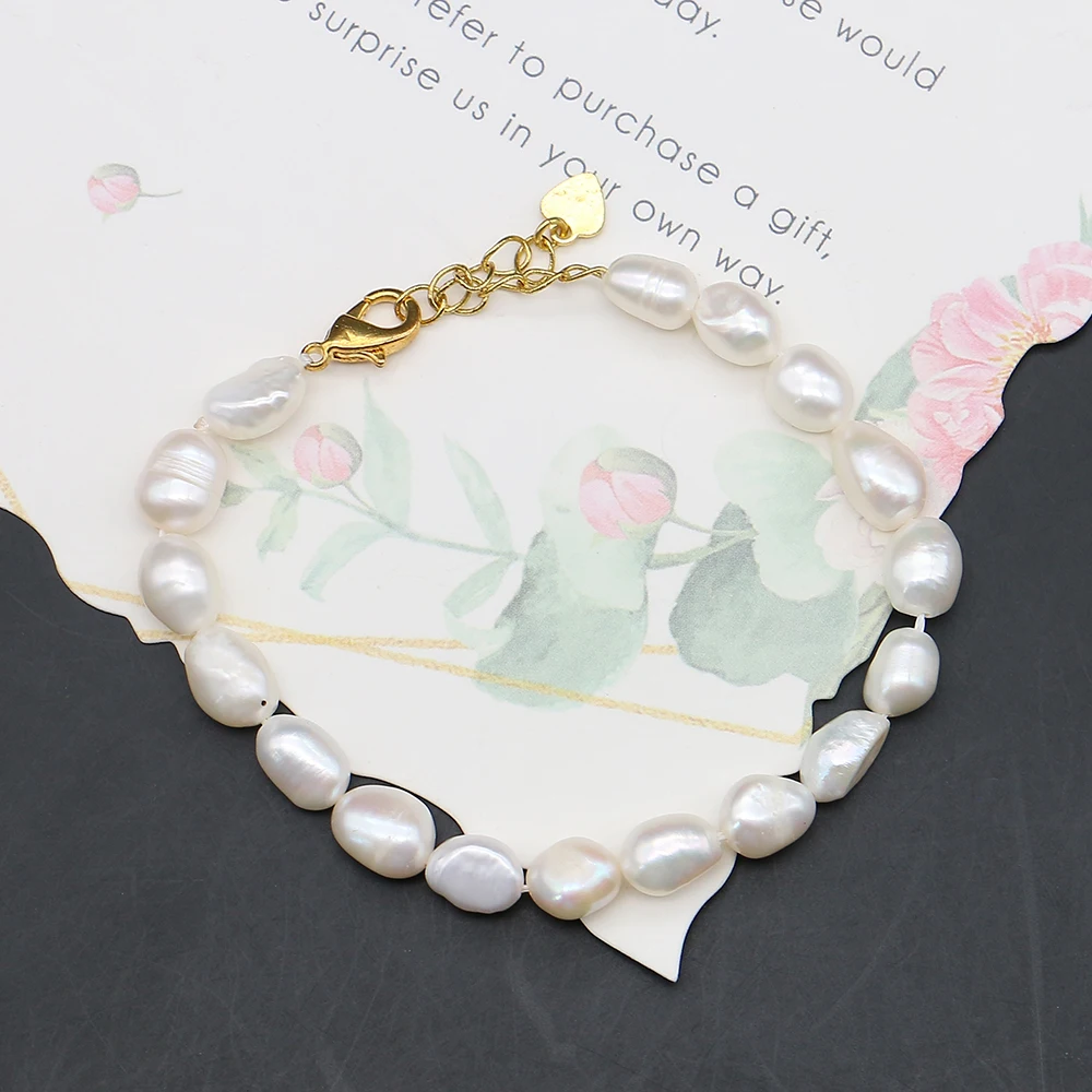 Exquisite Charm Natural Freshwater Irregular White Pearl 7-8mm Finished Bracelet Lobster Clasp French Retro Style Jewelry 15cm
Exquisite Charm Natural Freshwater Irregular White Pearl 7-8mm Finished Bracelet Lobster Clasp French Retro Style Jewelry 15cm