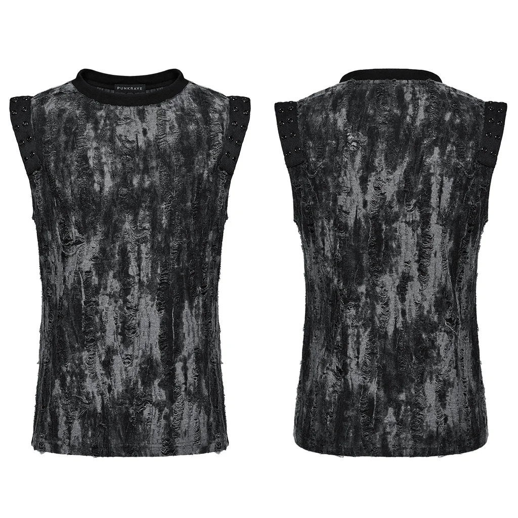 PUNK RAVE Men Goth Daily Black Grey Shredded Distressed Tank Top Sleeveless Rivet Shoulder Slim Grunge Punk Vest WT887
PUNK RAVE Men Goth Daily Black Grey Shredded Distressed Tank Top Sleeveless Rivet Shoulder Slim Grunge Punk Vest WT887