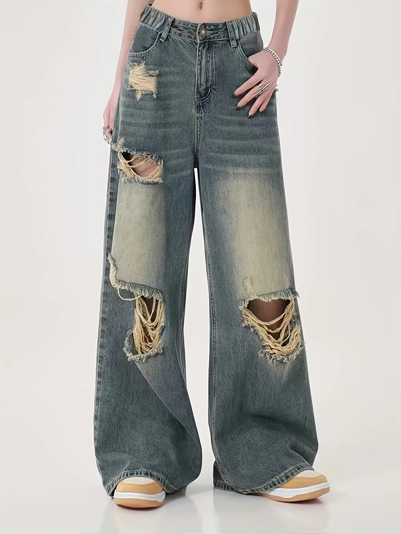 Women American High Street Distressed Retro Long Jeans Loose Wide Leg Long Casual Straight Pants
Women American High Street Distressed Retro Long Jeans Loose Wide Leg Long Casual Straight Pants