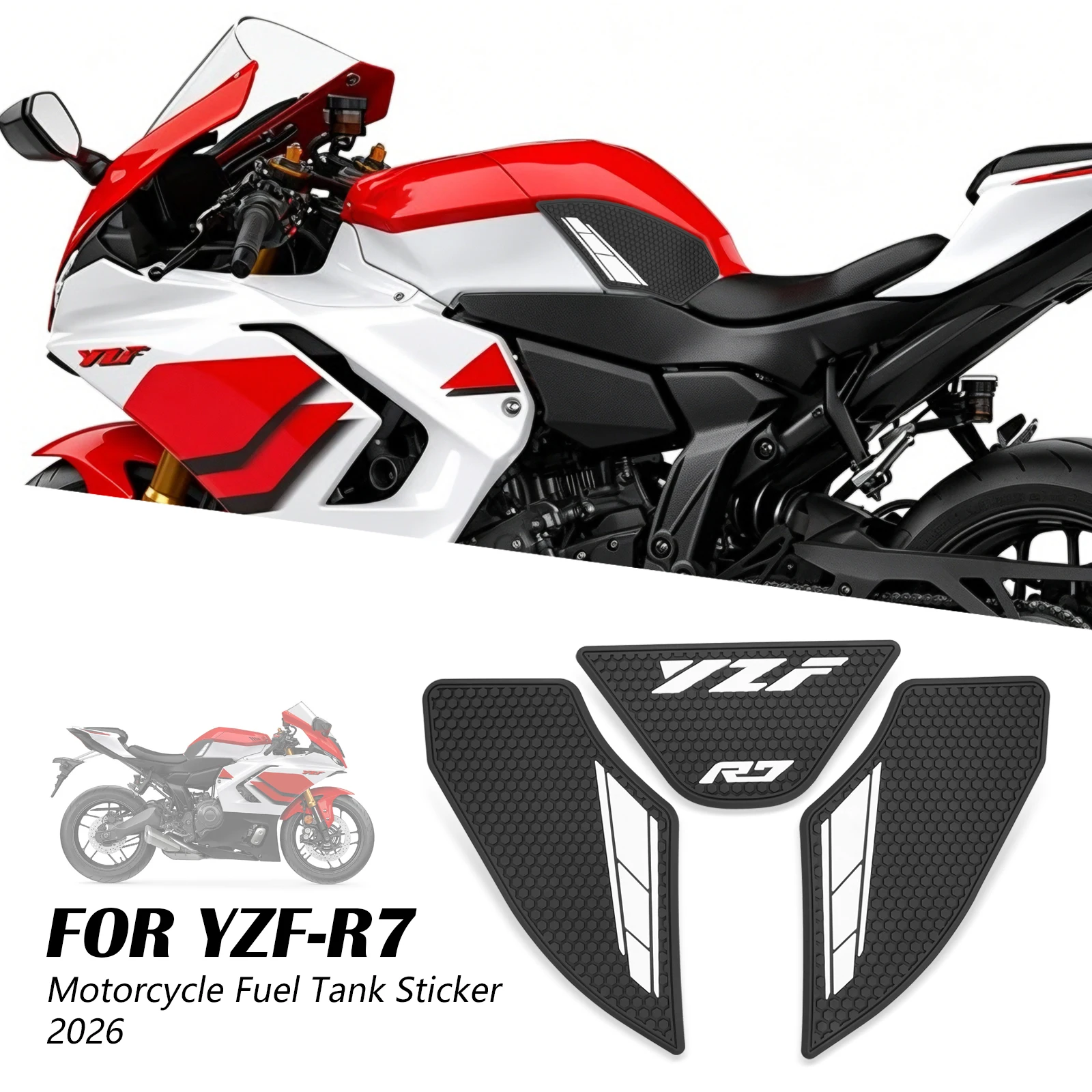 New Motorcycle Fuel Tank Sticker Side Tank Grips Anti-slip Decals Accessories For Yamaha YZF-R7 2026 YZFR7 2026 YZF R7 2026
New Motorcycle Fuel Tank Sticker Side Tank Grips Anti-slip Decals Accessories For Yamaha YZF-R7 2026 YZFR7 2026 YZF R7 2026