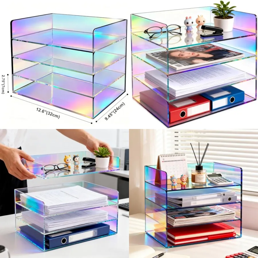 Acrylic File Organizer for Desk 4 Tiered Stackable Letter Tray Office Paper Storage Desktop Document Sorter
Acrylic File Organizer for Desk 4 Tiered Stackable Letter Tray Office Paper Storage Desktop Document Sorter