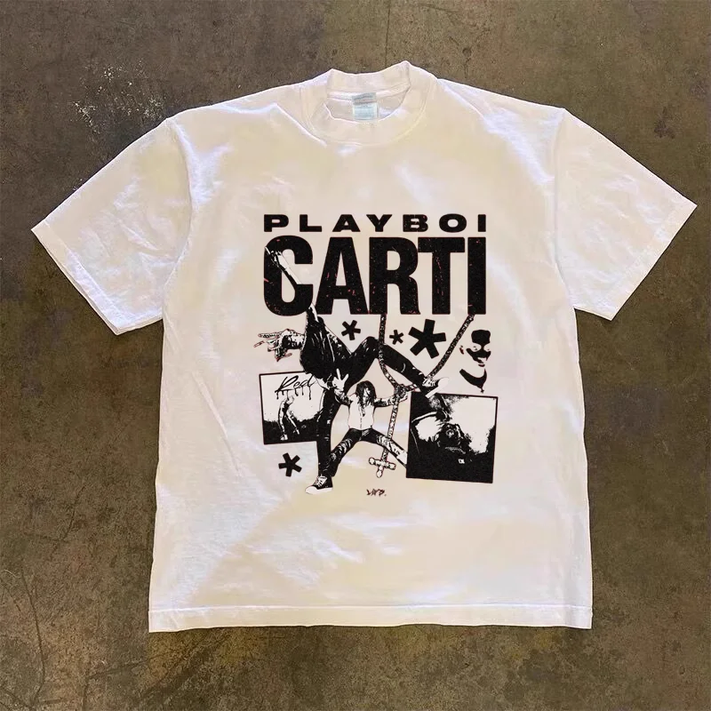 American style T-shirt with retro rock print short sleeved shirt for men and women, fashionable, loose and versatile
American style T-shirt with retro rock print short sleeved shirt for men and women, fashionable, loose and versatile