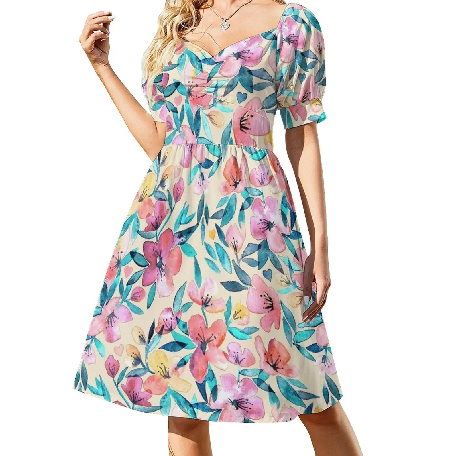 Peach Spring Floral in Watercolors Sleeveless Dress wedding dresses for woman wedding dresses for parties Dress
Peach Spring Floral in Watercolors Sleeveless Dress wedding dresses for woman wedding dresses for parties Dress