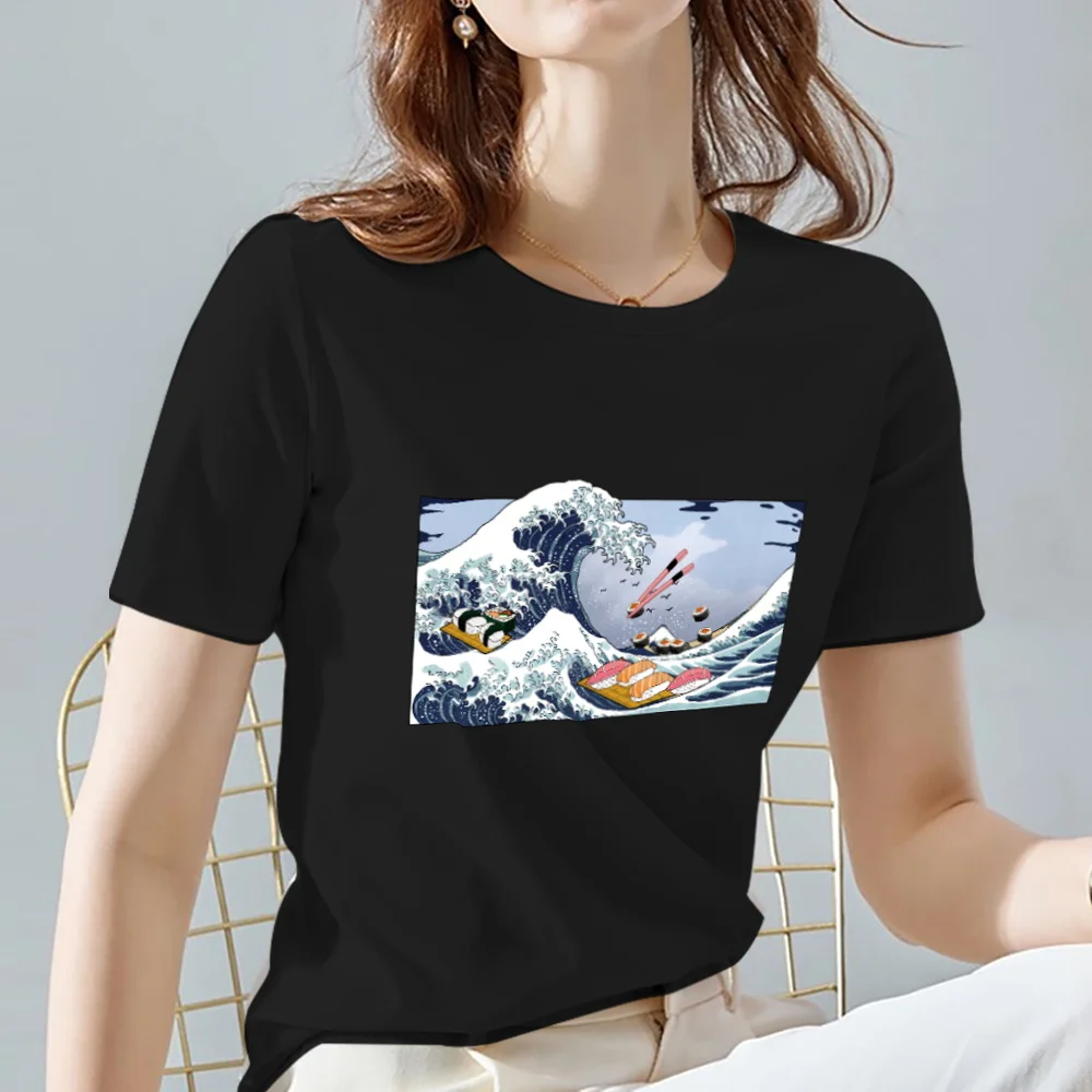 Harajuku Round Neck Tops Basic T Shirt Women Summer Casual Solid Tee Soft Commuter Black Cute Wave Pattern Female Short Sleeve
Harajuku Round Neck Tops Basic T Shirt Women Summer Casual Solid Tee Soft Commuter Black Cute Wave Pattern Female Short Sleeve
