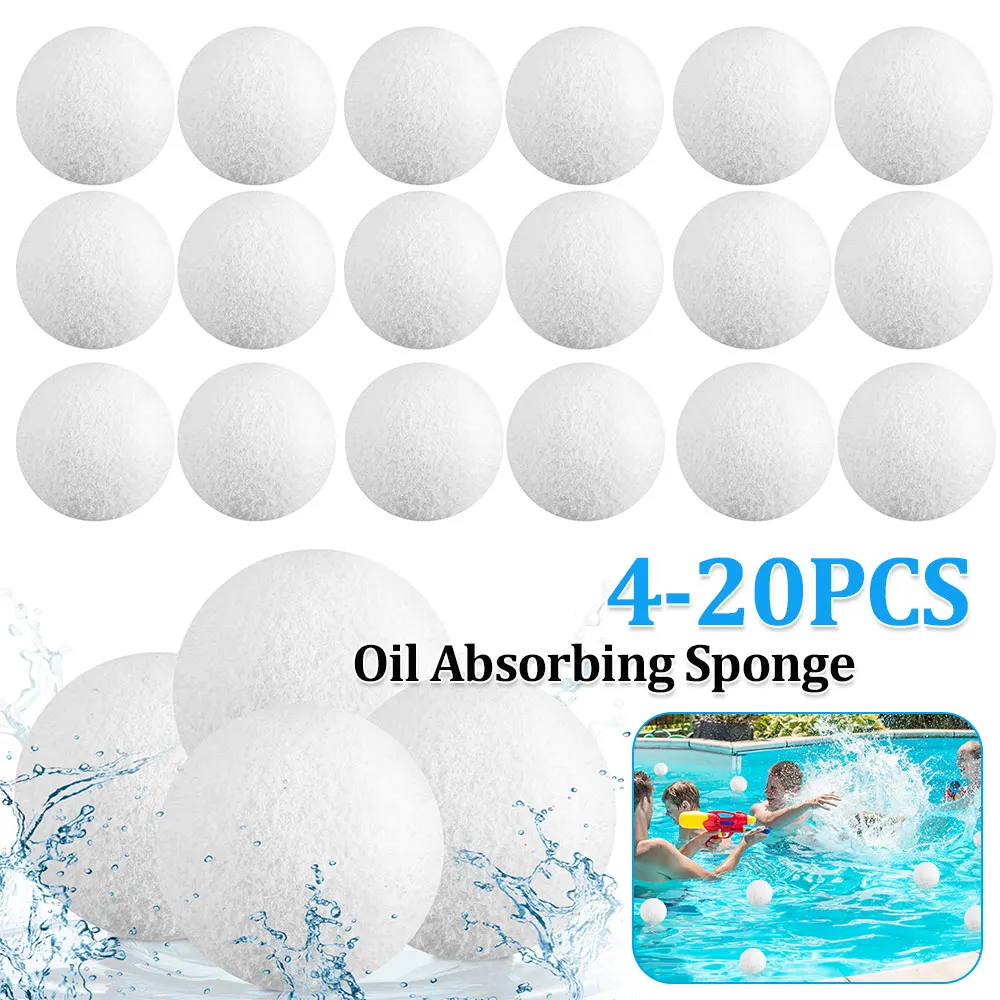 20-4Pcs Scum Eliminating Ball Oil Absorbing Sponge Washable Floating Ball Multifunctional Surface Oil Absorber for Scum Removal
20-4Pcs Scum Eliminating Ball Oil Absorbing Sponge Washable Floating Ball Multifunctional Surface Oil Absorber for Scum Removal
