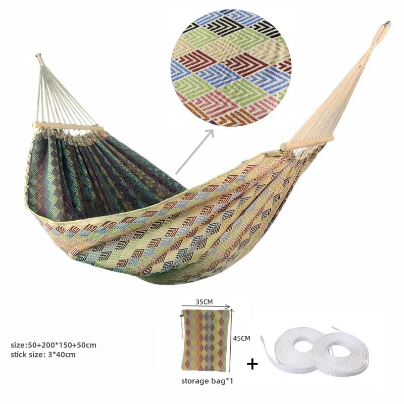Jacquard Anti-rollover Hammock Outdoor Camping Double Camping Swing Vintage Geometric Canvas Hammock
Jacquard Anti-rollover Hammock Outdoor Camping Double Camping Swing Vintage Geometric Canvas Hammock