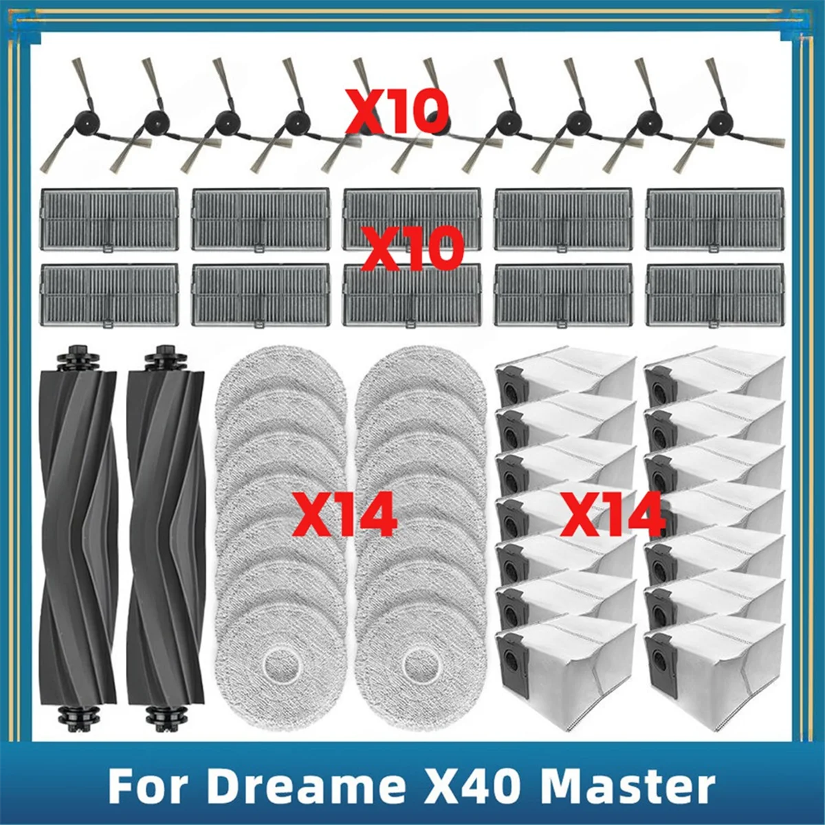 НОВЫЕ 50 шт. запасные части для X40 Master, аксессуары для пылесоса, основная боковая щетка, тканевый мешок для пыли, HEPA-фильтр
НОВЫЕ 50 шт. запасные части для X40 Master, аксессуары для пылесоса, основная боковая щетка, тканевый мешок для пыли, HEPA-фильтр