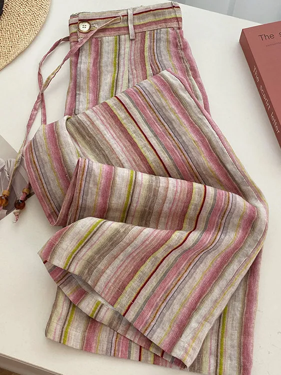 Spring 2026 Casual High Waist Loose Wide Leg Pants Women's Loose Comfortable Striped Long Trousers plus Size
Spring 2026 Casual High Waist Loose Wide Leg Pants Women's Loose Comfortable Striped Long Trousers plus Size