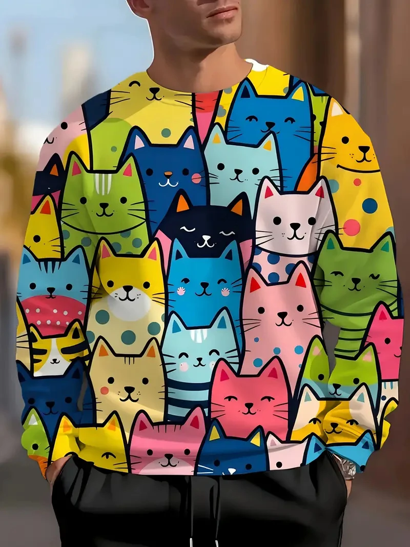 3D Print Funny Cat Graphic Sweatshirt For Men Harajuku Art Pattern Hoodies Casual Streetwear Round Neck Mne Women Pullover Tops
3D Print Funny Cat Graphic Sweatshirt For Men Harajuku Art Pattern Hoodies Casual Streetwear Round Neck Mne Women Pullover Tops