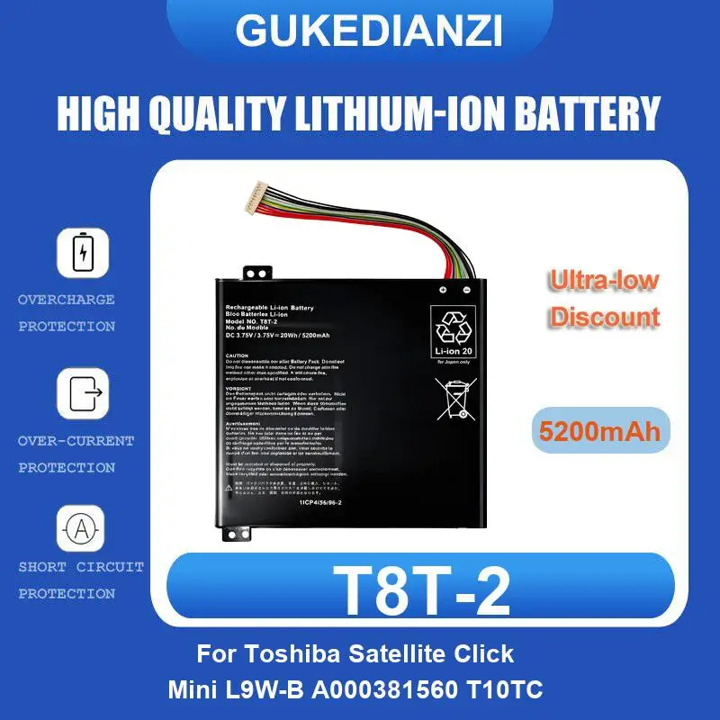 T8T-2 Mobile Phone Battery For Toshiba Satellite Click Mini L9W-B A000381560 T10TC T8T-2 5200mAh High Quality
T8T-2 Mobile Phone Battery For Toshiba Satellite Click Mini L9W-B A000381560 T10TC T8T-2 5200mAh High Quality
