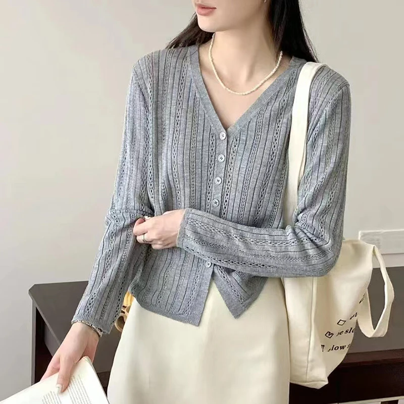 Spring Fall New Hollow Out Sweater Women Cardigan Knitted Women's Clothing V Neck Cardigans Fashion Long Sleeve Tops
Spring Fall New Hollow Out Sweater Women Cardigan Knitted Women's Clothing V Neck Cardigans Fashion Long Sleeve Tops