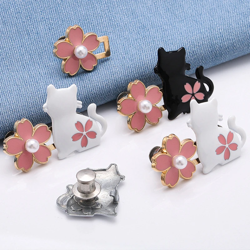 1 Pair No Sewing Adjustable Waist Clips Sakura Cat Trousers Waist Buckles for Jeans Pants Skirts Fit Reduce Waist Snap Button
1 Pair No Sewing Adjustable Waist Clips Sakura Cat Trousers Waist Buckles for Jeans Pants Skirts Fit Reduce Waist Snap Button