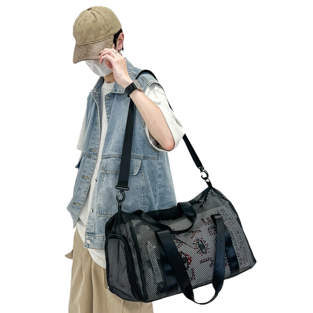 Mesh Travel Duffle Bag Overnight Weekender Bags with Shoe Compartment Carry Sport Bag Dry Wet Separation for Swim Beach Camp
Mesh Travel Duffle Bag Overnight Weekender Bags with Shoe Compartment Carry Sport Bag Dry Wet Separation for Swim Beach Camp