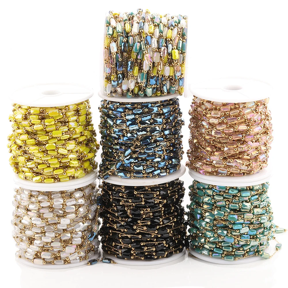 1Meter Stainless Steel Rectangle Crystal Stone Beads Grid Chains for Necklace Bracelet Jewelry Making DIY Wholesale
1Meter Stainless Steel Rectangle Crystal Stone Beads Grid Chains for Necklace Bracelet Jewelry Making DIY Wholesale