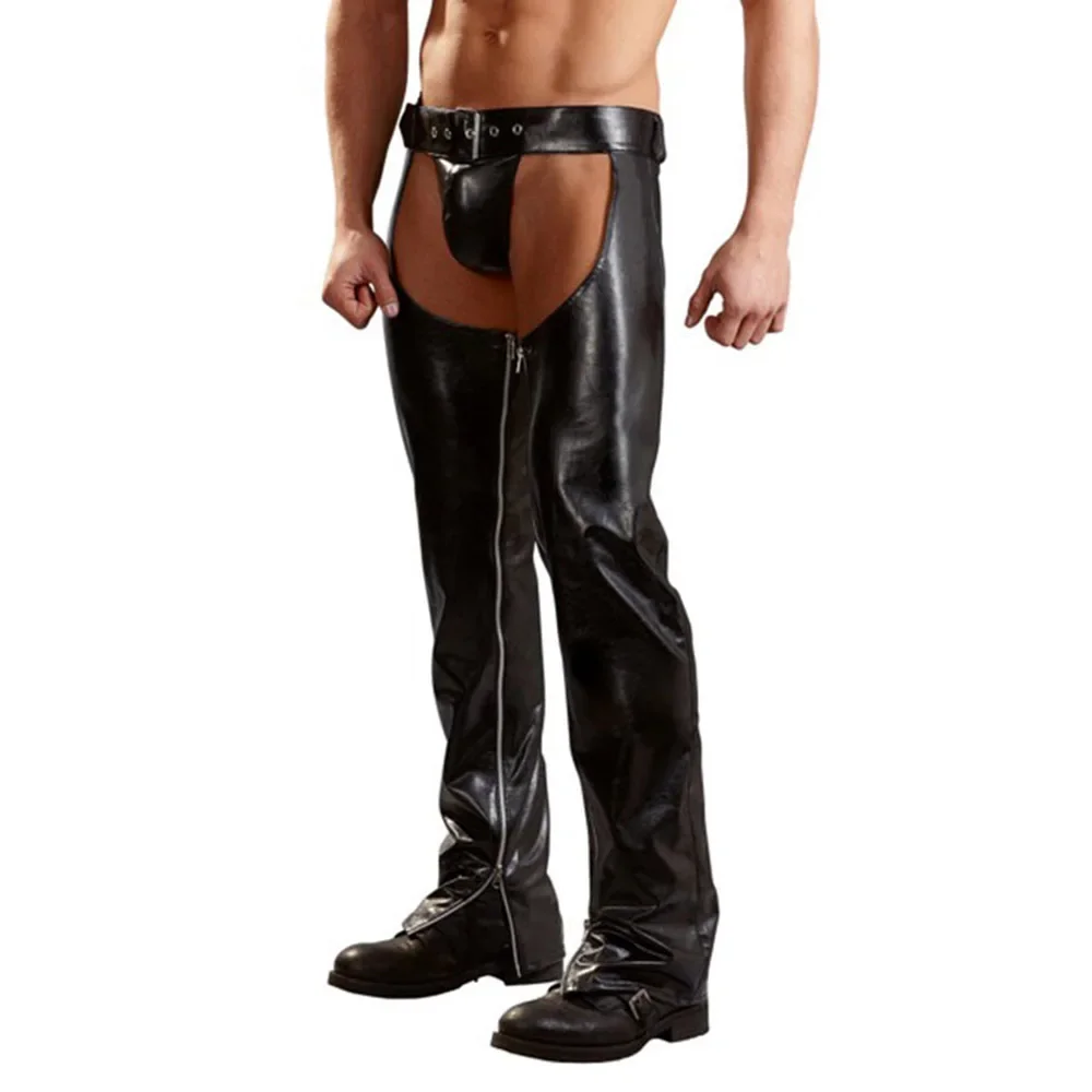 Mens Elastic Faux Leather PVC Pants Black Dance Party Hip Open Crotch Gay Fetish Trousers Side Zipper Leather Pants For Male
Mens Elastic Faux Leather PVC Pants Black Dance Party Hip Open Crotch Gay Fetish Trousers Side Zipper Leather Pants For Male