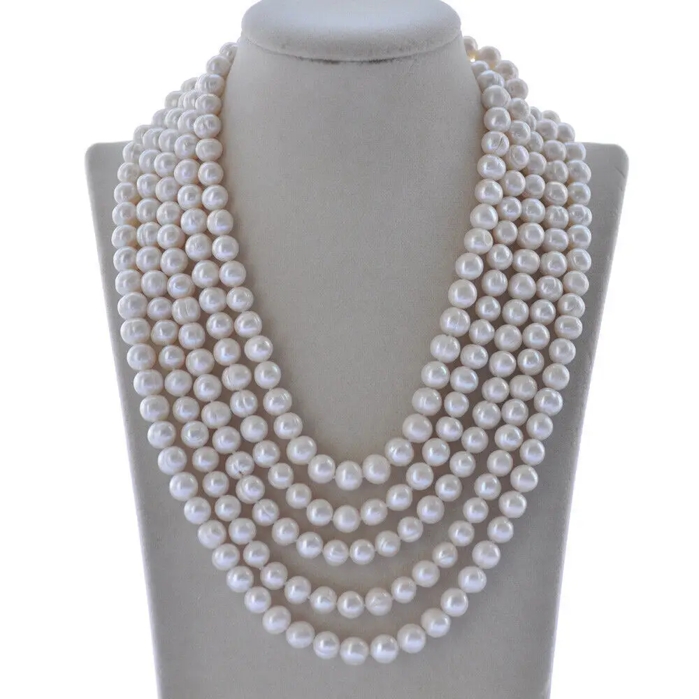 Fashion Natural 7-8mm White/Pink/Lavender Round Freshwater Cultured Pearl Necklace 100''
Fashion Natural 7-8mm White/Pink/Lavender Round Freshwater Cultured Pearl Necklace 100''